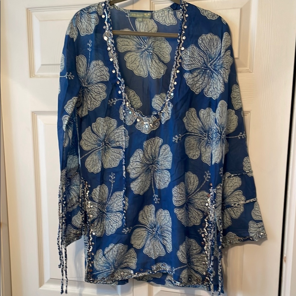 Floral Blue Women's Top